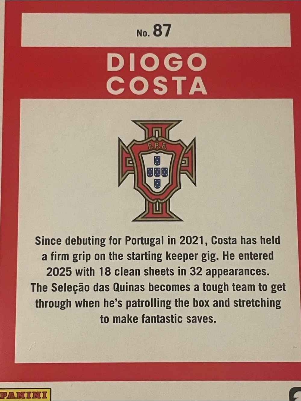 2025-26 Road To FIFA World Cup Diogo Costa Blue Swirl 026/399 Portugal Card
